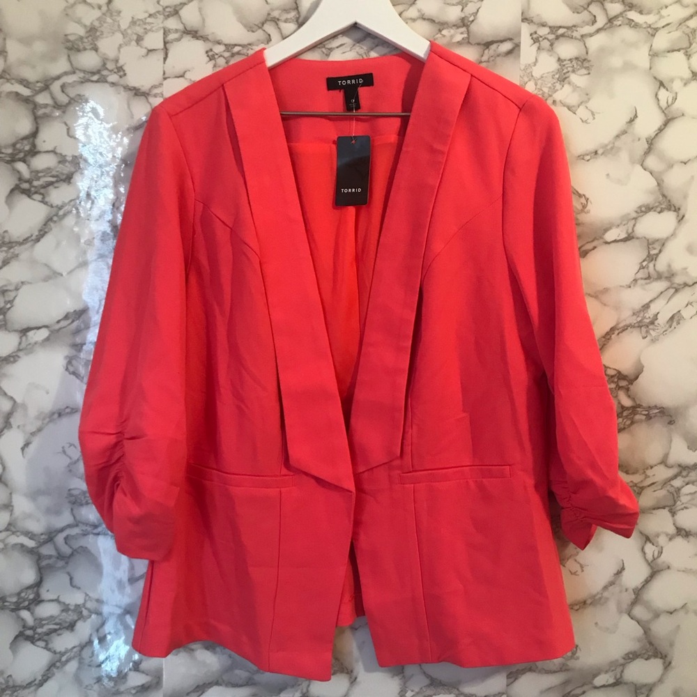 Torrid Coral Open Blazer
